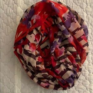 Floral, stripe infinity scarf